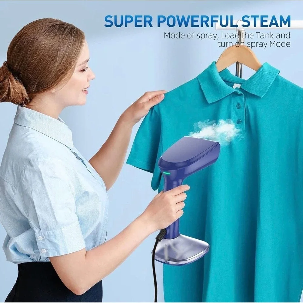 Steamer for Clothes - 1800W Powerful Steam, 2 Modes for Wet and Dry Ironing, 20-